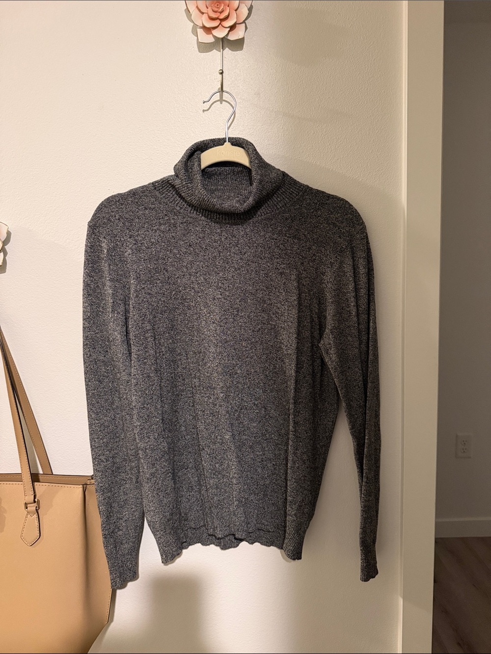 Andrew Marc Men's Charcoal Turtleneck Sweater